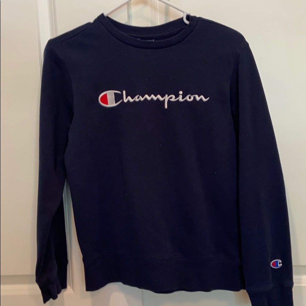 champion navy crew neck